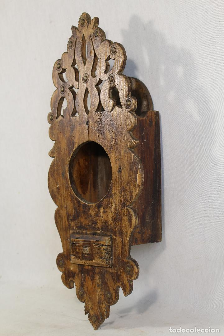 Antig&uuml;edades: repisa de madera - mueble para almirez - Foto 4