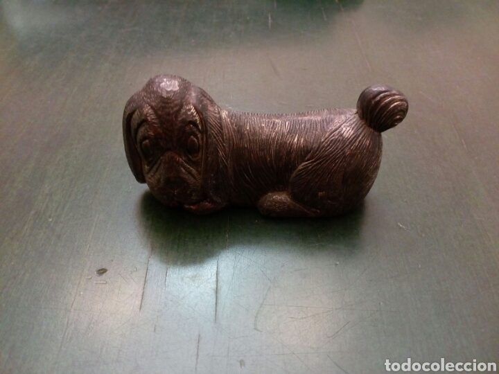 Antig&uuml;edades: Figurita de perro ba&ntilde;ada en plata - Foto 2