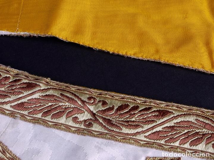 Antig&uuml;edades: ANTIGUO MANIPULO BLANCO CON BORDADOS ORO - Foto 4