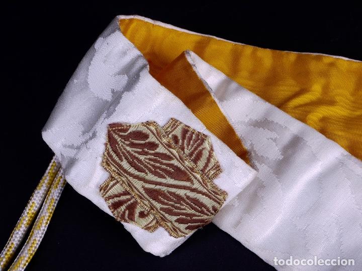 Antig&uuml;edades: ANTIGUO MANIPULO BLANCO CON BORDADOS ORO - Foto 5