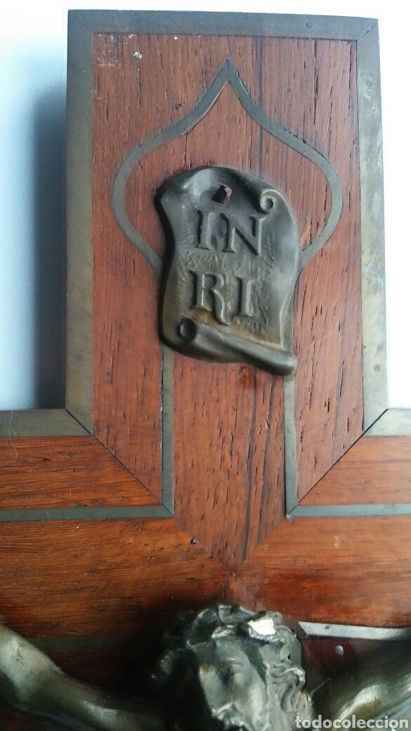Antig&uuml;edades: Crucifijo madera y bronze - Foto 7