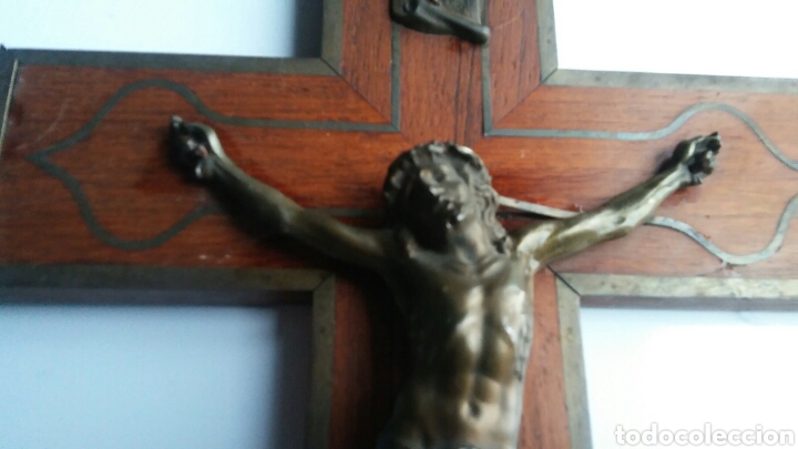 Antig&uuml;edades: Crucifijo madera y bronze - Foto 8