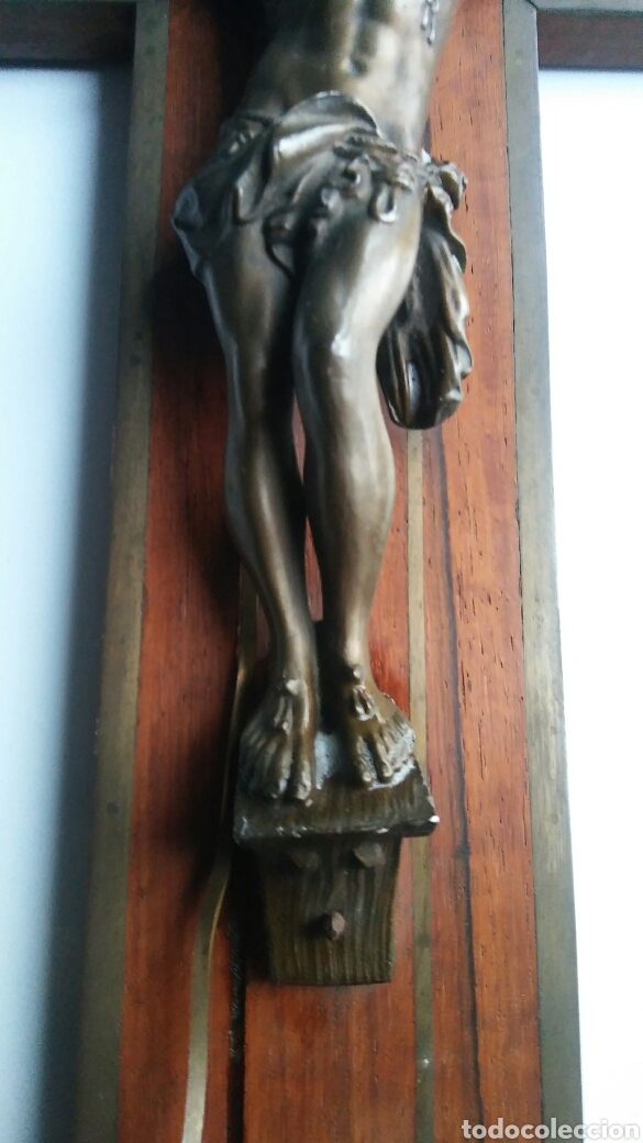 Antig&uuml;edades: Crucifijo madera y bronze - Foto 9