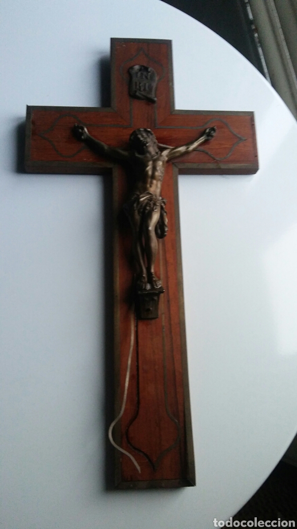 Antig&uuml;edades: Crucifijo madera y bronze - Foto 11