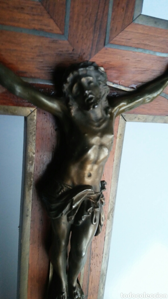Antig&uuml;edades: Crucifijo madera y bronze - Foto 12