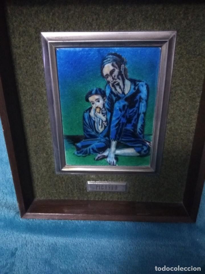 Antig&uuml;edades: Cuadro esmaltado  con plata - Foto 1