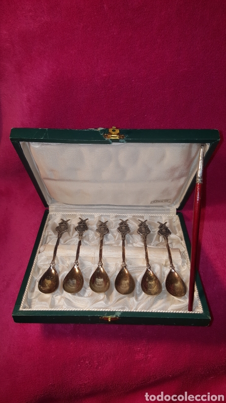 Antig&uuml;edades: PHILIPS, PLATA, ESTUCHE CON 6 CUCHARILLAS DE PLATA. PHILIPS - Foto 1