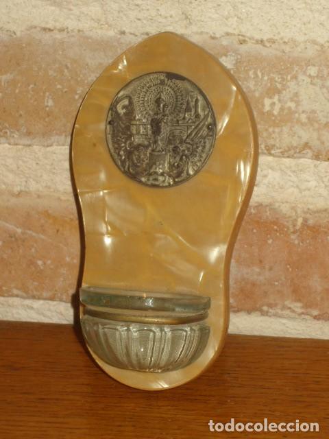 Antig&uuml;edades: PEQUE&Ntilde;A BENDITERA DE LA VIRGEN DEL PILAR. - Foto 1