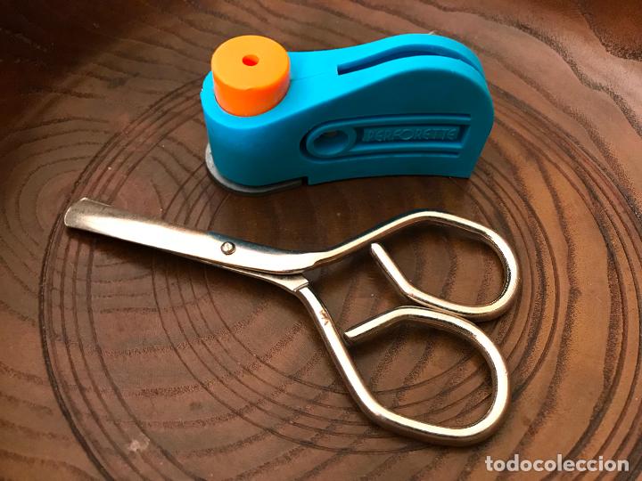 Antiquit&eacute;s: NO COMPRAR Perforador y tijeras antiguas a&ntilde;os 80