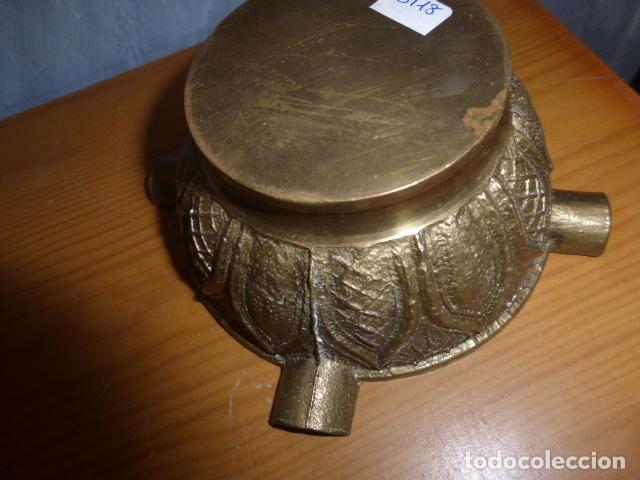 Antig&uuml;edades: ANTIGUO MORTERO DE BRONCE GRABADO - Foto 4