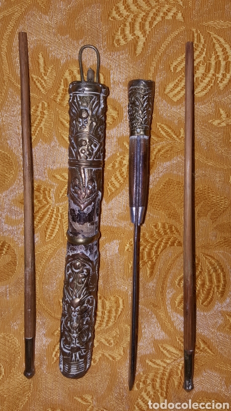 Antig&uuml;edades: ANTIGUOS CUCHILLO Y PALILLOS CON FUNDA - Foto 5
