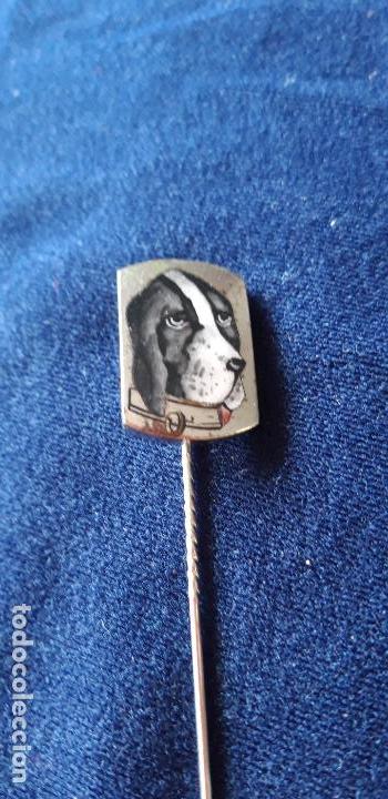 Antig&uuml;edades: Aguja corbata imagen perro esmaltado - Foto 2