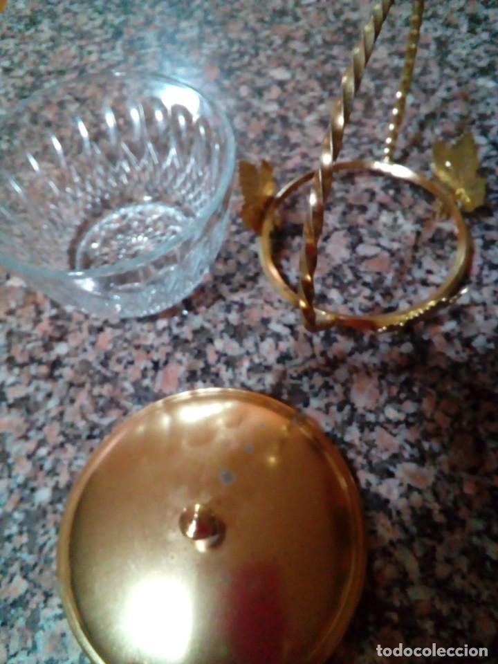 Antig&uuml;edades: AZUCARERA DE CRISTAL Y LATON - Foto 5