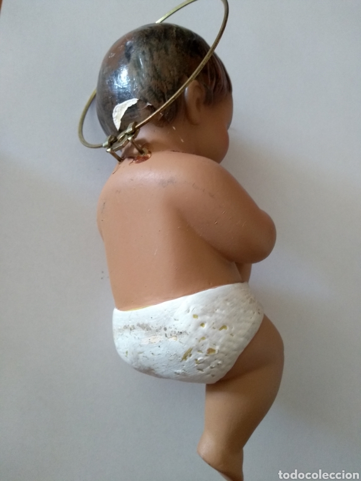 Antig&uuml;edades: **NI?O JES&Uacute;S DE CUNA, ( PEGADO) 20cm** - Foto 2
