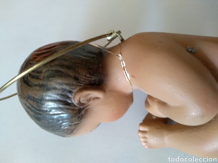 Antig&uuml;edades: **NI?O JES&Uacute;S DE CUNA, ( PEGADO) 20cm** - Foto 4