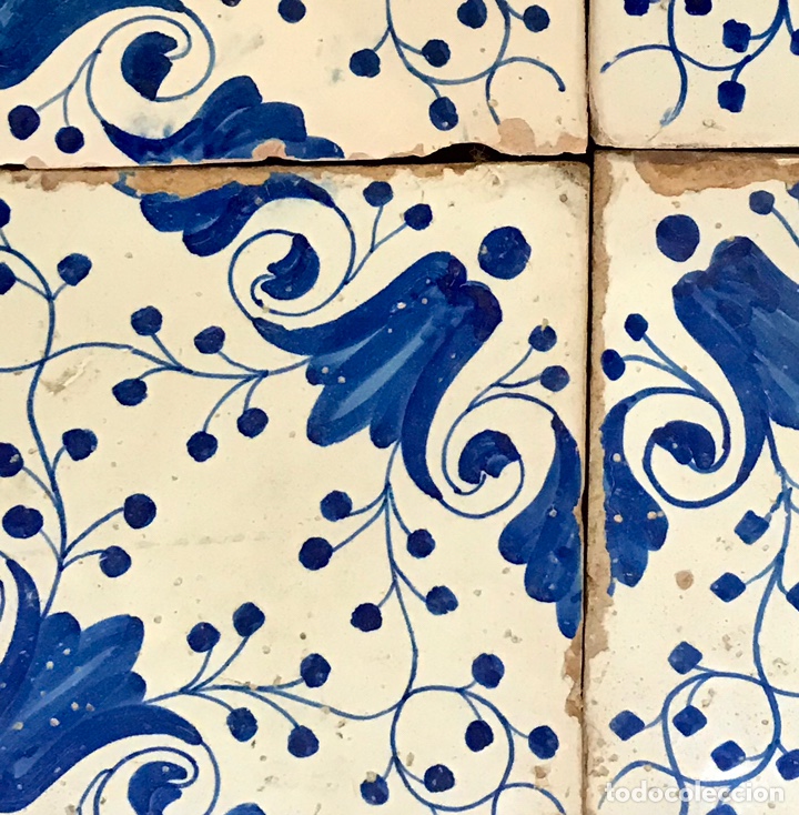 Antig&uuml;edades: Cuatro Azulejos de Talavera - Foto 2