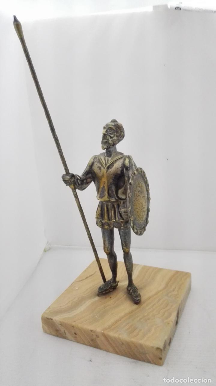 Antiques: ESCULTURA BRONCE DON QUIJOTE CON LANZA, BASE DE MARMOL, MEDIDA 12 X 12 X 20 CM