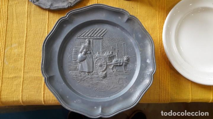 Antig&uuml;edades: plato,s de esta&ntilde;o , peltre ... - Foto 1