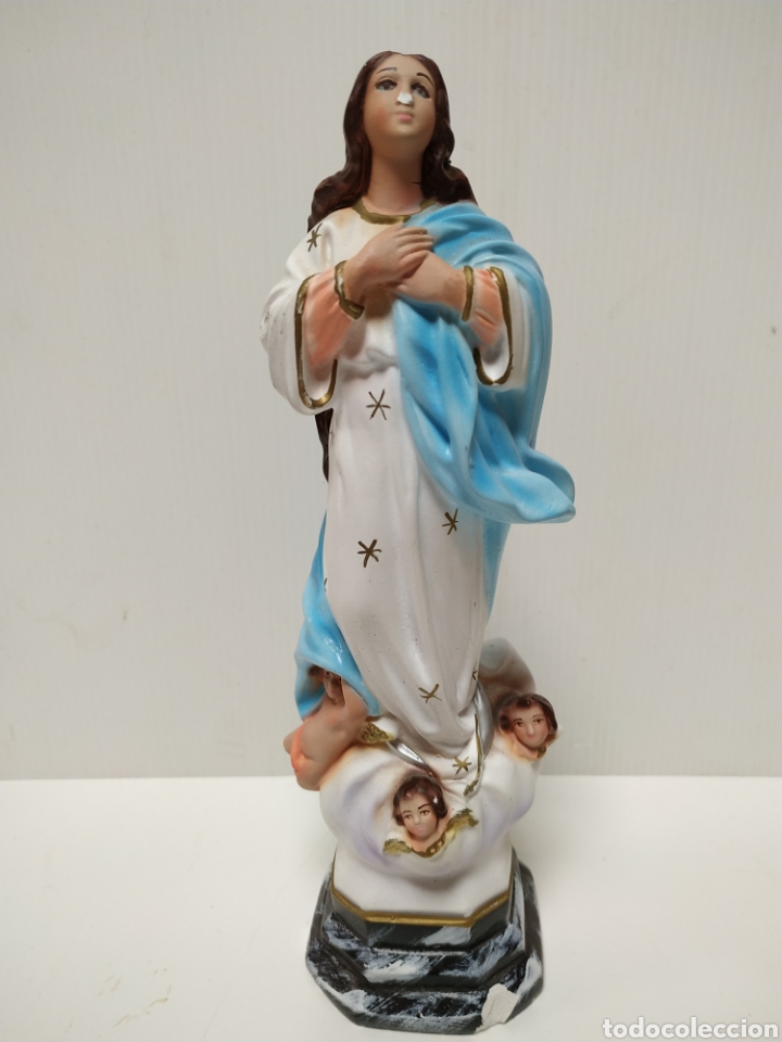 Antig&uuml;edades: Virgen de estuco a restaurar - Foto 1