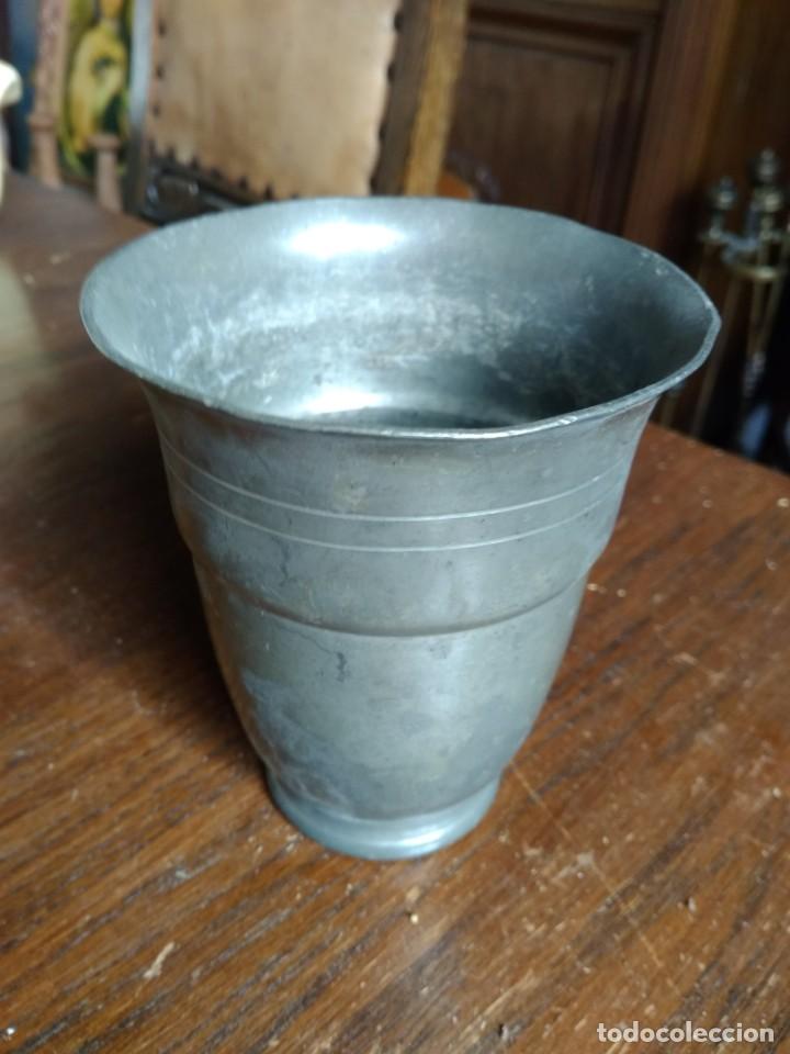 Antig&uuml;edades: VASO DE PELTRE ANTIGUO - Foto 2