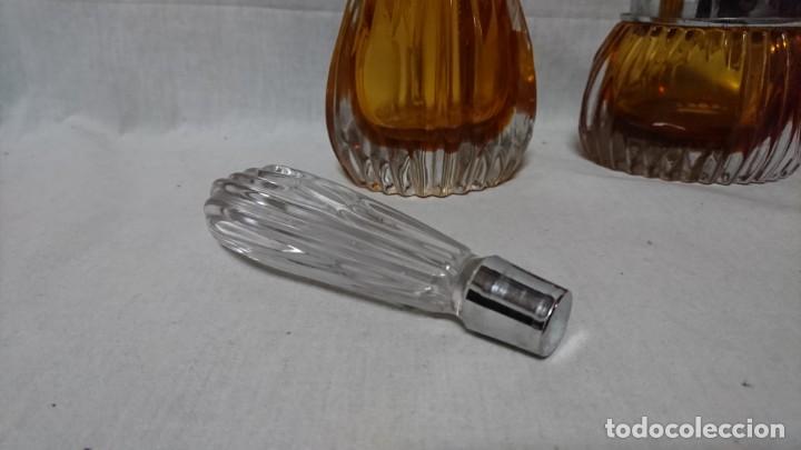 Antig&uuml;edades: JUEGO DE TOCADOR DE CRISTAL, INTERIOR MARRON - Foto 2