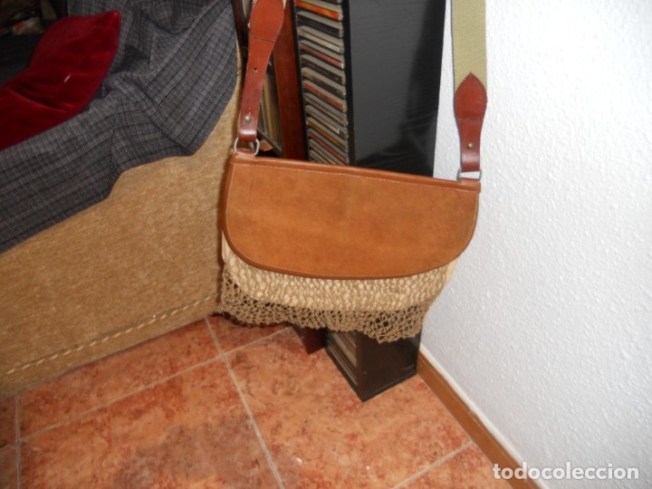 Antig&uuml;edades: ANTIGUO  BOLSO DE PIEL CON REDES - Foto 5