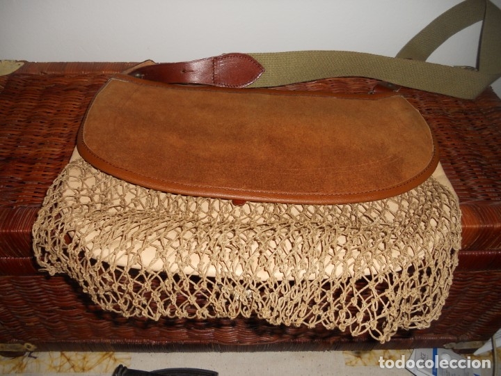 Antig&uuml;edades: ANTIGUO  BOLSO DE PIEL CON REDES - Foto 6