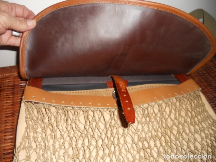 Antig&uuml;edades: ANTIGUO  BOLSO DE PIEL CON REDES - Foto 7