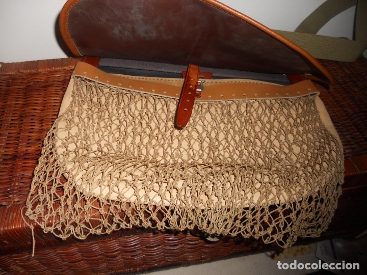 Antig&uuml;edades: ANTIGUO  BOLSO DE PIEL CON REDES - Foto 8