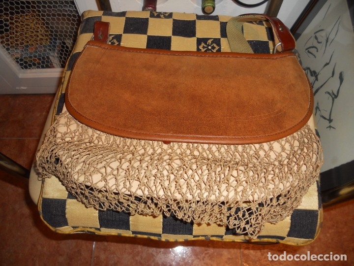Antig&uuml;edades: ANTIGUO  BOLSO DE PIEL CON REDES - Foto 12