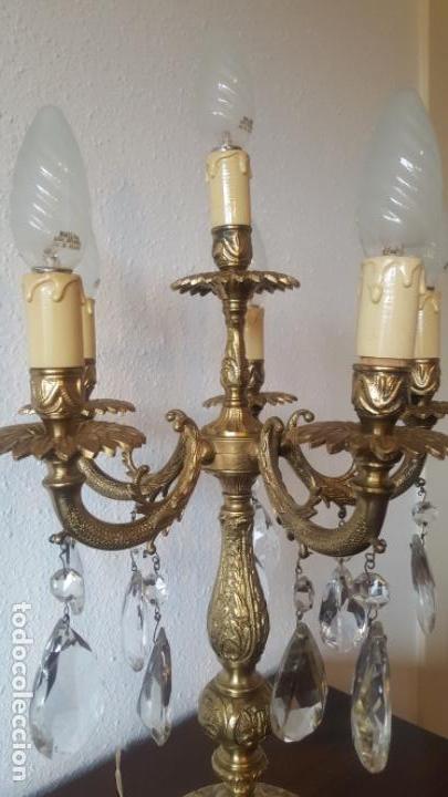 Antig&uuml;edades: Lampara bronce 6 brazos - Foto 2