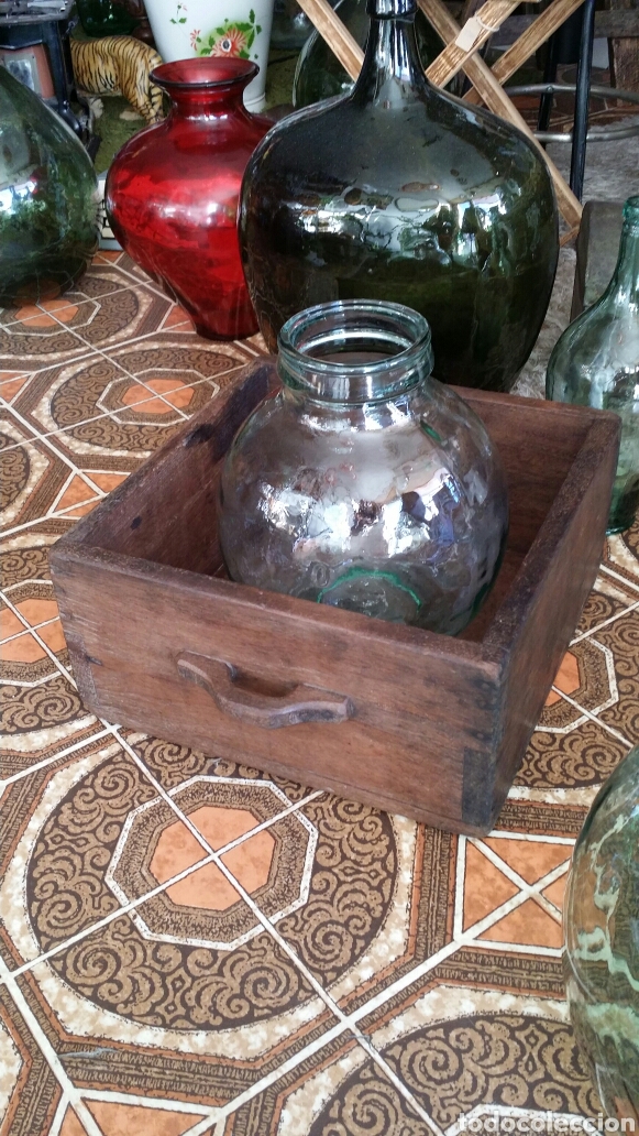 Antig&uuml;edades: Caj&oacute;n de madera antiguo con asas - Foto 3