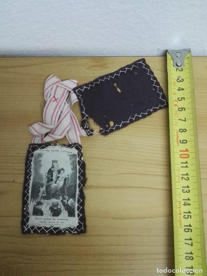 Antig&uuml;edades: Escapulario de ropa de Vuesa Se&ntilde;ora del Monte Carmelo - Foto 3