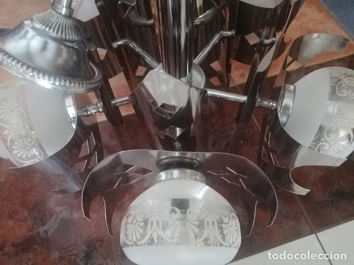Antig&uuml;edades: L&aacute;mpara cromada vintage - Foto 4