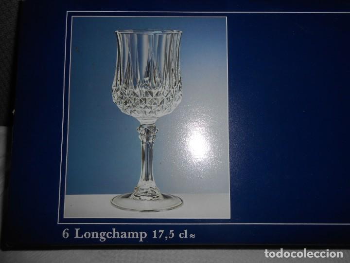 Antig&uuml;edades: 6 Copas 17,5Longchamp -Cristal DArques - Foto 2
