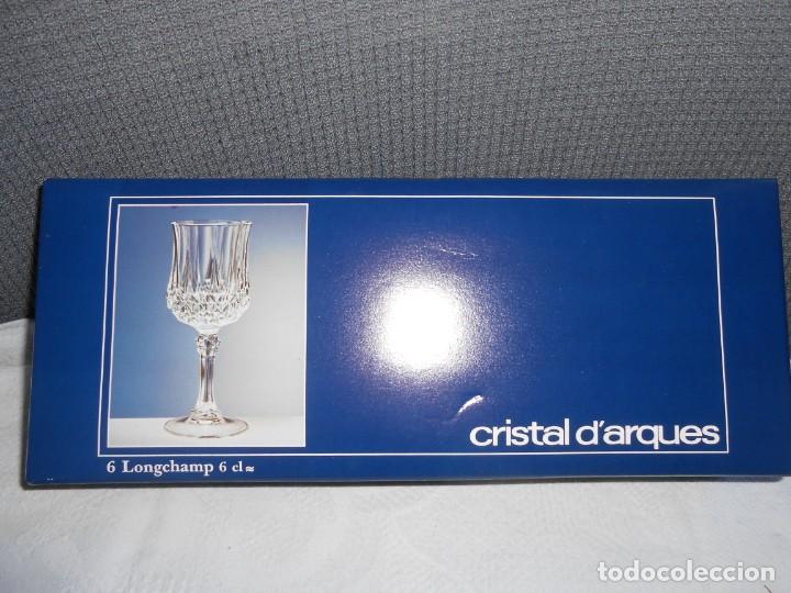 Antig&uuml;edades: 6 Copas 6cl Longchamp -Cristal DArques - Foto 2