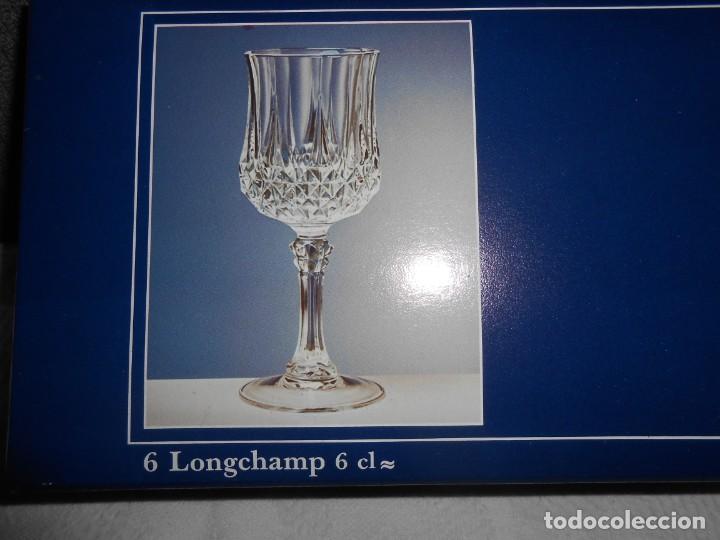 Antig&uuml;edades: 6 Copas 6cl Longchamp -Cristal DArques - Foto 3