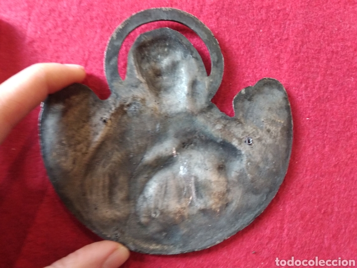 Antig&uuml;edades: Inmaculada, placa o plancha religiosa de plomo - Foto 3