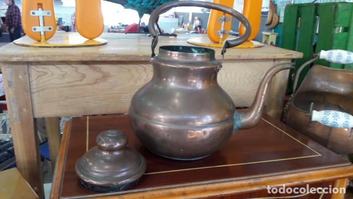 Antig&uuml;edades: antigua cafetera , tetera inglesa cobre - Foto 3