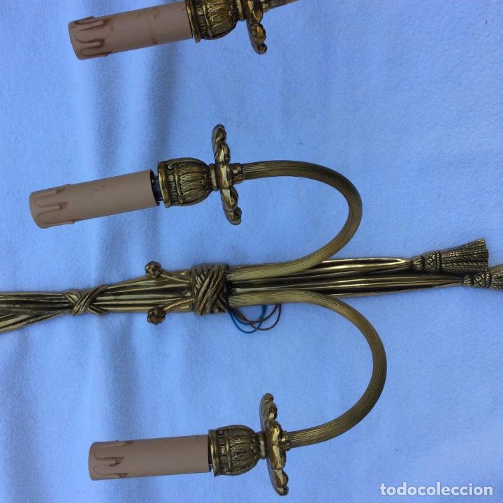 Antig&uuml;edades: PAREJA DE APLIQUES DE BRONCE - Foto 5