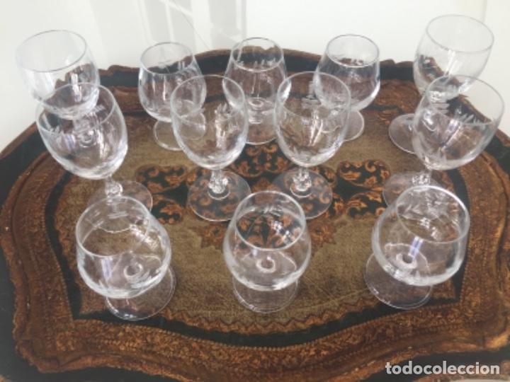 Antiquit&auml;ten: PRECIOSO JUEGO DE COPAS CRISTAL TALLADO