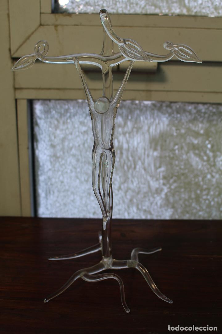 Antig&uuml;edades: crucifijo en cristal - Foto 1