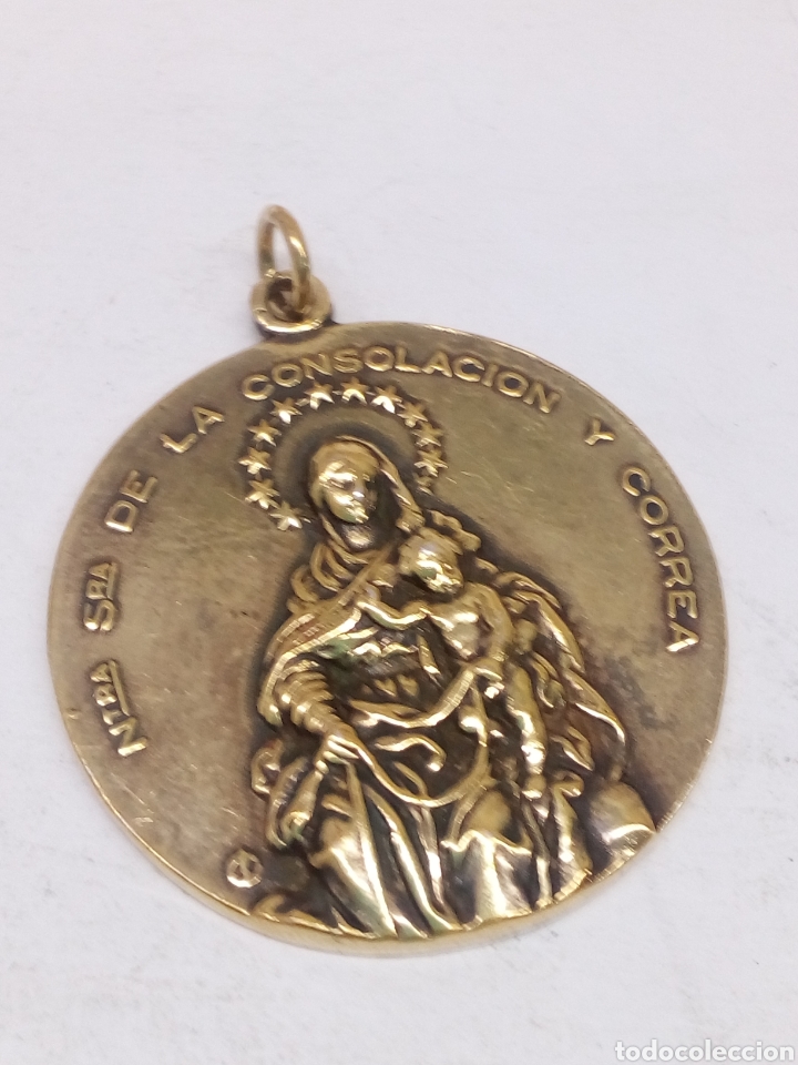 Antig&uuml;edades: Medalla Religiosa de plata chapada oro - Foto 1