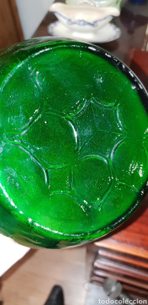 Antigüedades: Jarrón vintage cristal verde precioso - Foto 4 - 148899044