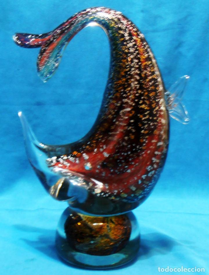 Antig&uuml;edades: PEZ DE CRISTAL DE MURANO, 2300 GRAMOS - Foto 4