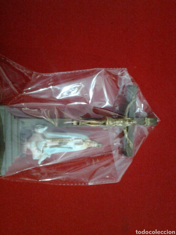 Antig&uuml;edades: Crucifijo de mesa con la Virgen de Fatima - Foto 2