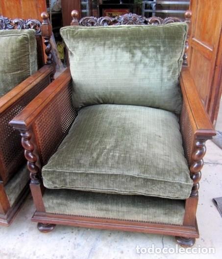 Antig&uuml;edades: Sofa con 2 sillones estilo renacimiento - Foto 4