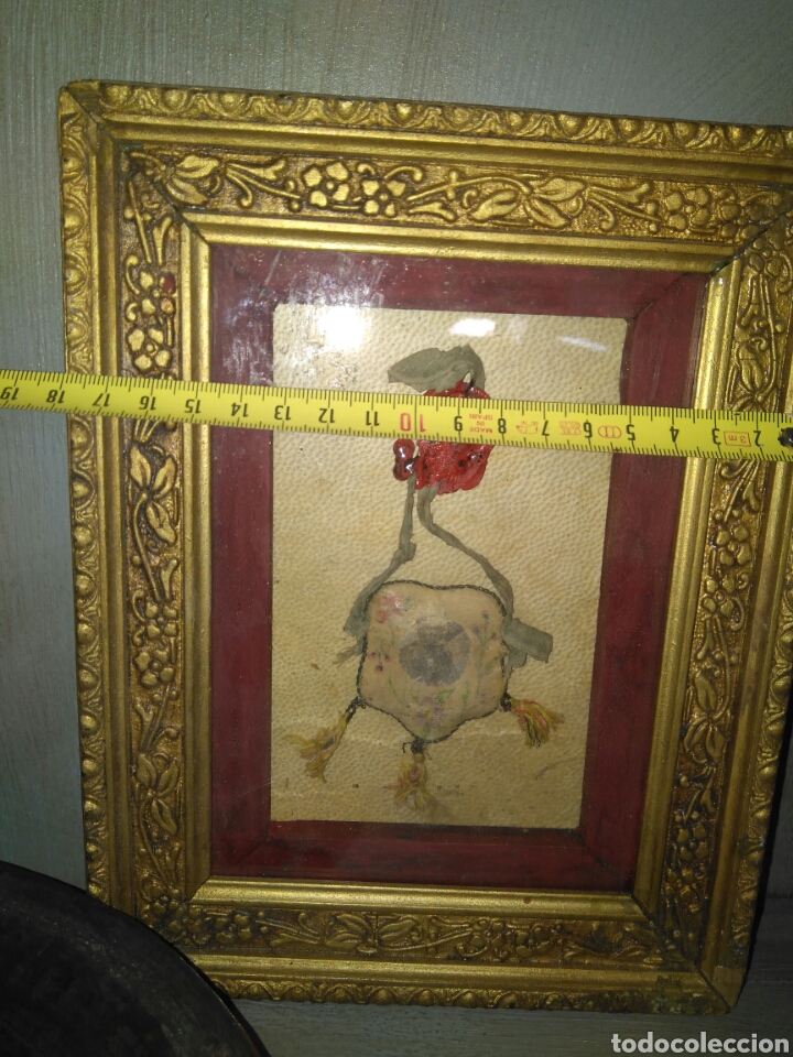 Antig&uuml;edades: Precioso escapulario enmarcado - Foto 2