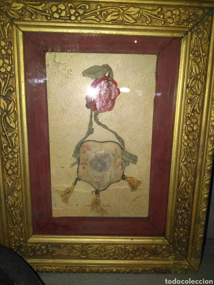 Antig&uuml;edades: Precioso escapulario enmarcado - Foto 4