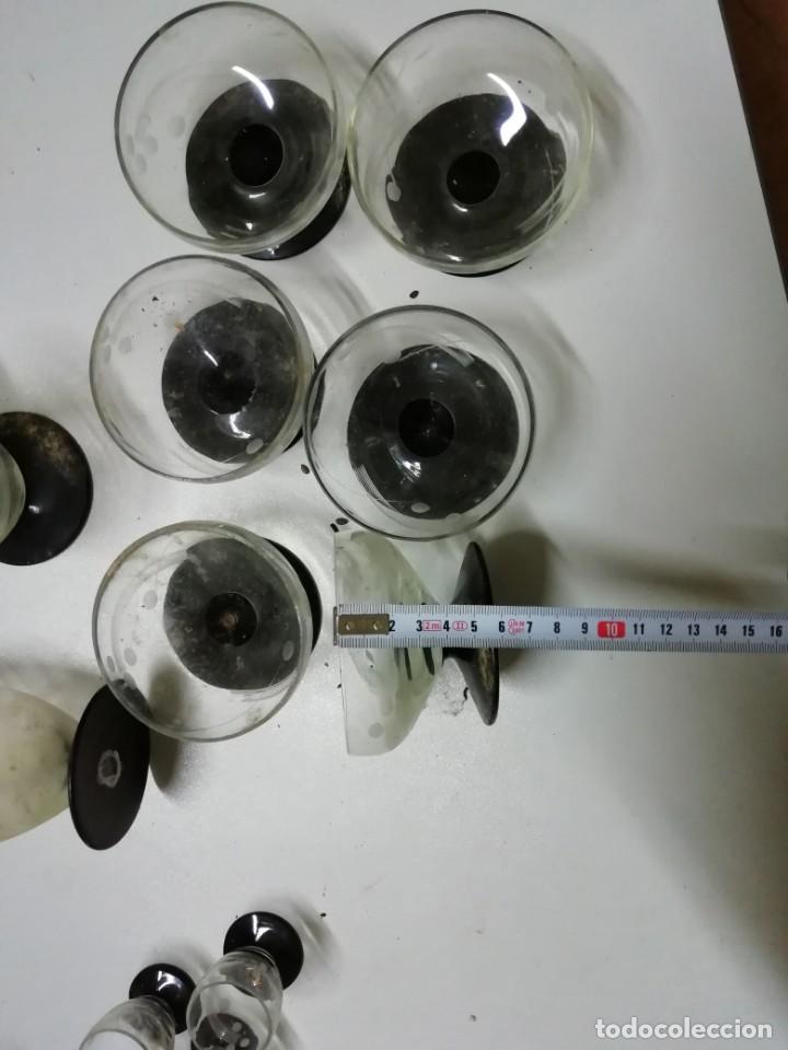 Antig&uuml;edades: Juego de copas antiguas con el pie negro - Foto 7